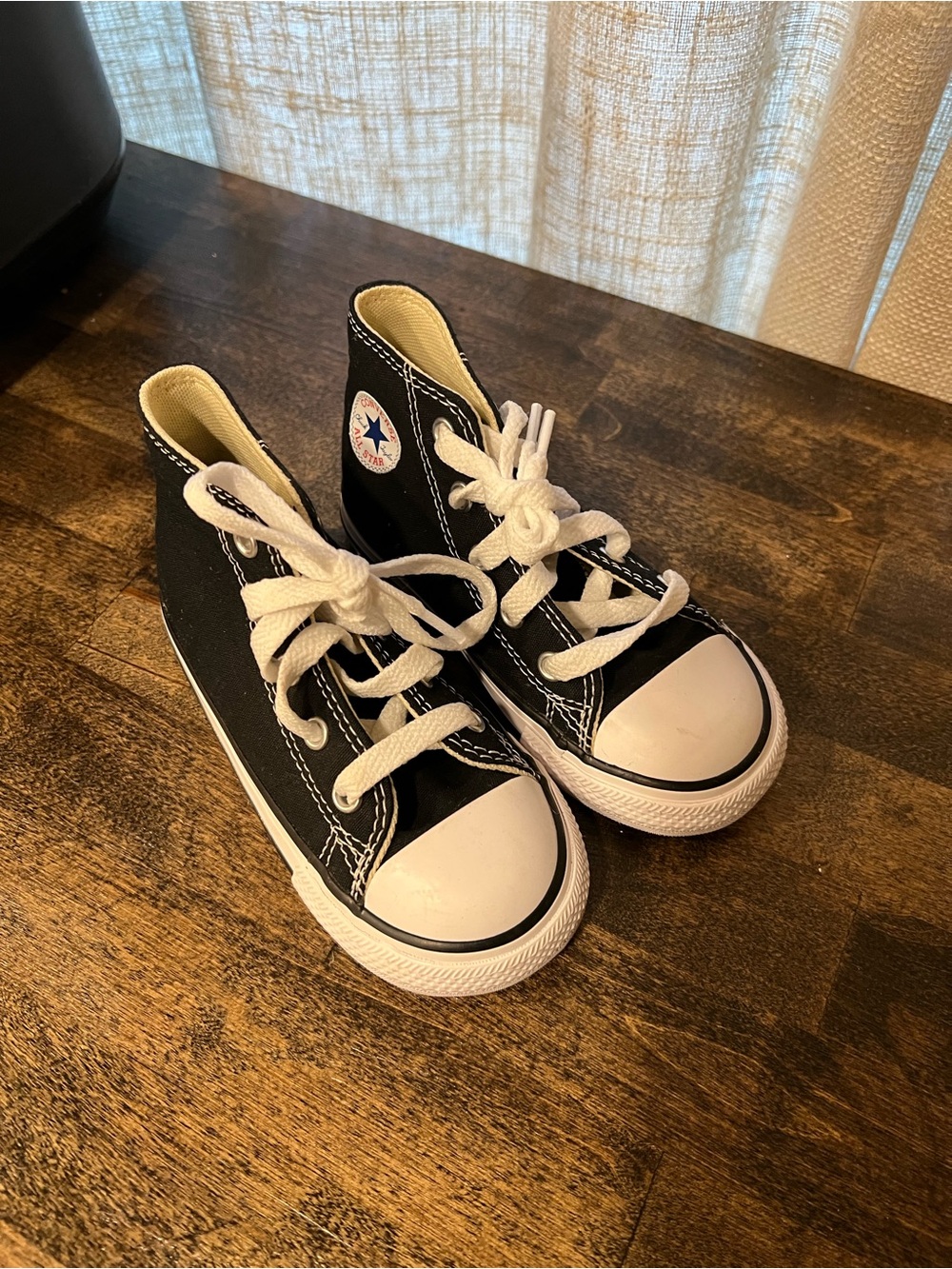 Converse Kids Black and White High Top Sneakers